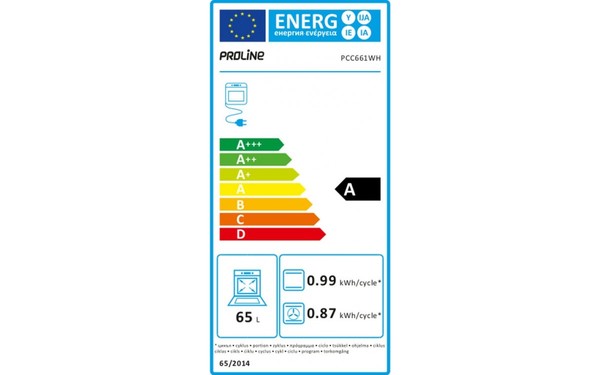 PROLINE PCC 661 WH-F - &Eacute;tiquette &eacute;nergie