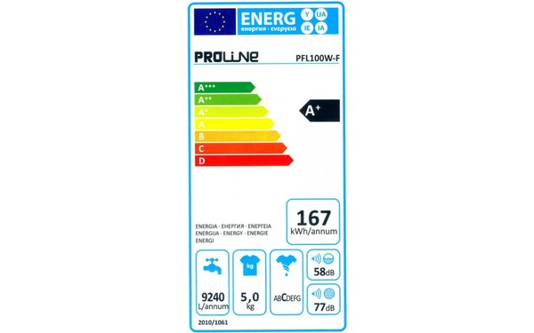 PROLINE PFL 100 WF - &Eacute;tiquette &eacute;nergie