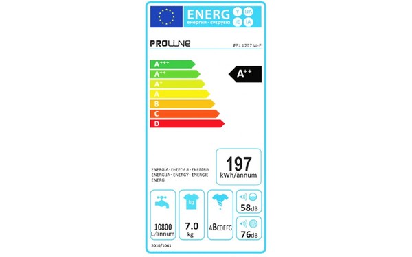 PROLINE PFL 1207 W-F-1 - &Eacute;tiquette &eacute;nergie