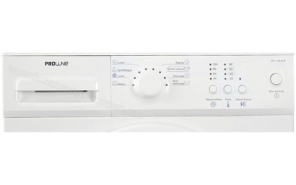 PROLINE PFL 126 WF - Panneau de commandes (cr&eacute;dit : Darty)