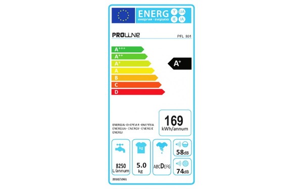 PROLINE PFL 801 - &Eacute;tiquette &eacute;nergie