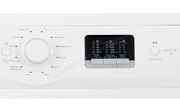PROLINE PFL 812 W-F - Panneau de commandes (cr&eacute;dit : Darty)