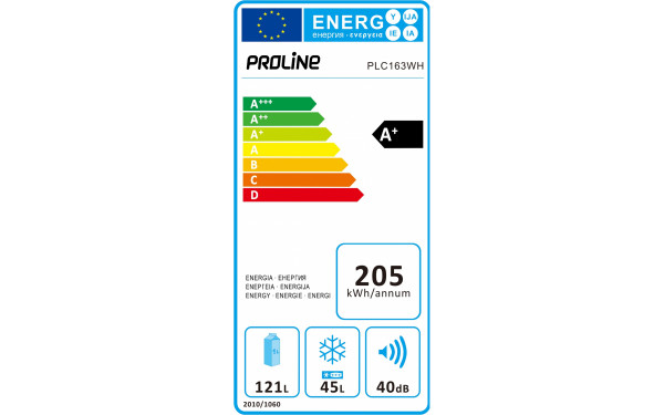 PROLINE PLC163WH - &Eacute;tiquette &eacute;nergie