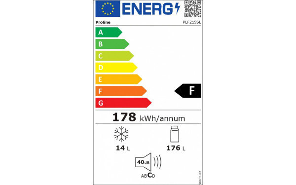 PROLINE PLF215SL - &Eacute;tiquette &eacute;nergie v2