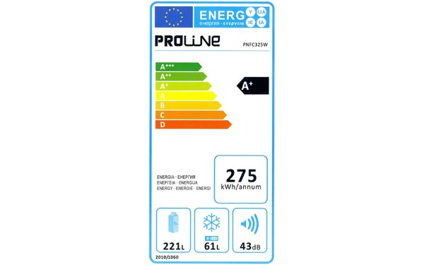 PROLINE PNFC325W - &Eacute;tiquette &eacute;nergie