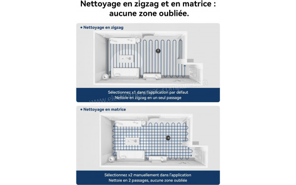 PROSCENIC Q8 Max Noir - Nettoyage en zigzag et en matrice