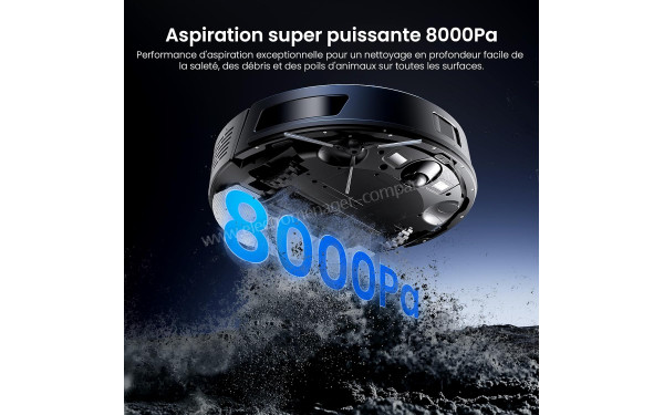 PROSCENIC Q8 Max+ Noir - Aspiration puissante 8 000 Pa