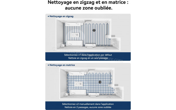 PROSCENIC Q8 Noir - Nettoyage en zigzag et en matrice