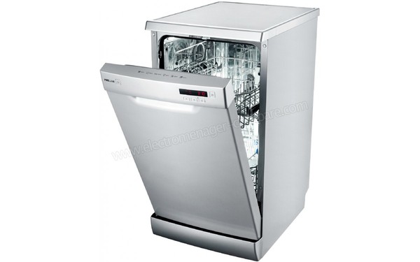 PROLINE SDW499 Silver - Vue 3/4 droite porte entrouverte (cr&eacute;dit : Darty)