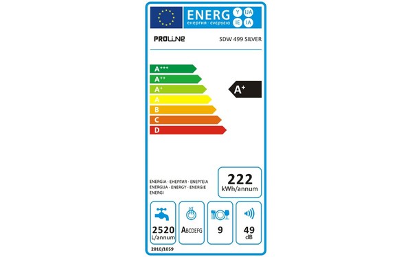 PROLINE SDW499 Silver - &Eacute;tiquette &eacute;nergie