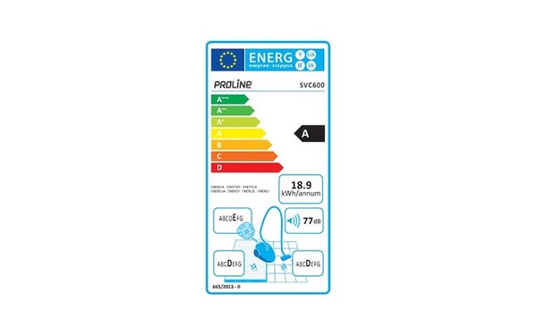 PROLINE SVC600 - &Eacute;tiquette &eacute;nergie