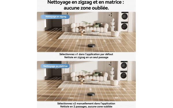 PROSCENIC X1S - Nettoyage en zigzag et en matrice