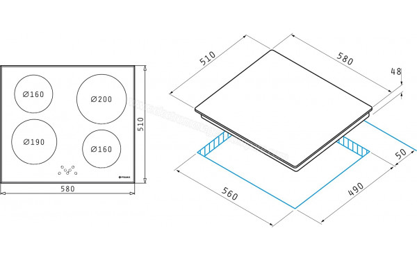 PYRAMIS 58 Induktion 440 - Dimensions