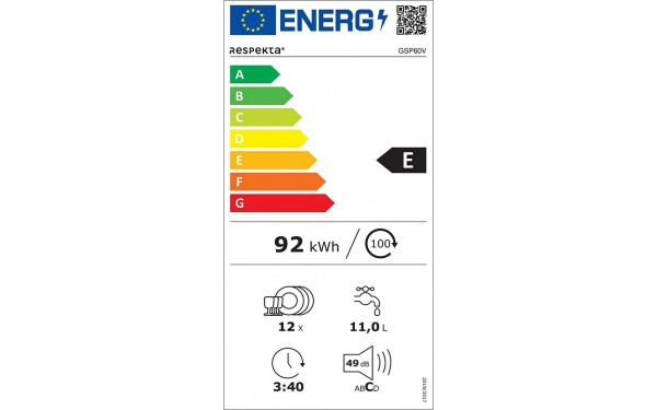 RESPEKTA GSP60V - &Eacute;tiquette &eacute;nergie v2