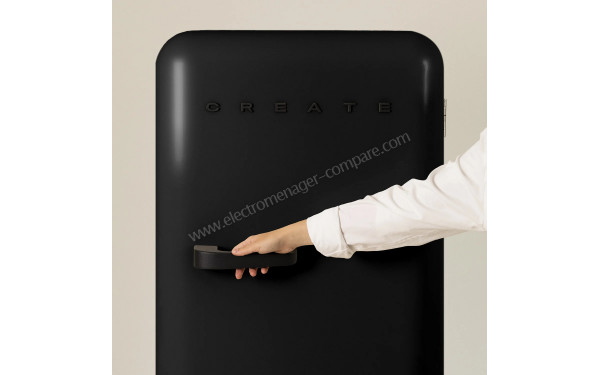 CREATE Retro Fridge 281L Black Noir - Vue de face