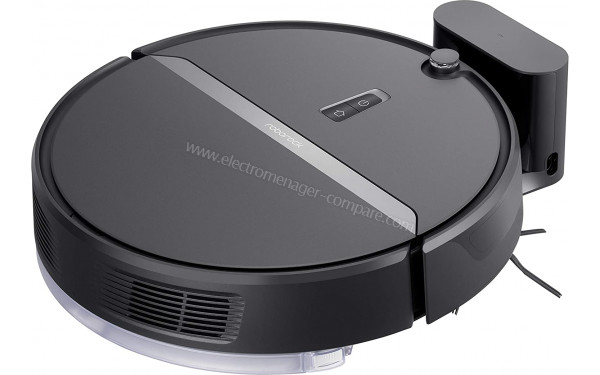 ROBOROCK E4 Noir - Vue 3/4 gauche sur base