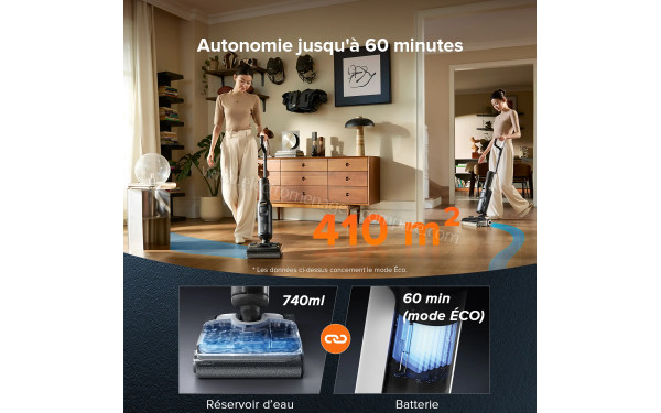 ROBOROCK F25 ALT - Autonomie jusqu'&agrave; 60 minutes