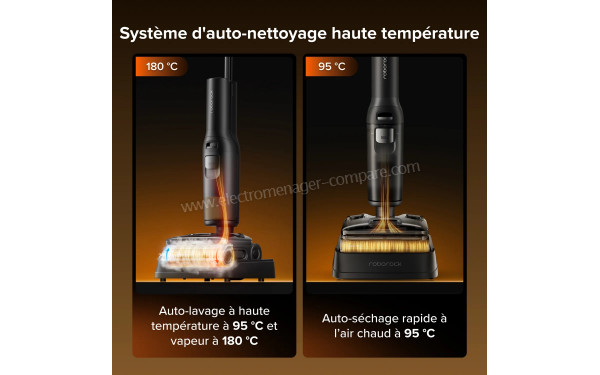 ROBOROCK F25 Steam Set Noir - Syst&egrave;me d'auto-nettoyage haute temp&eacute;rature