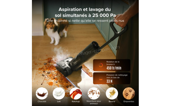 ROBOROCK F25 Steam Noir - Aspiration et lavage simultan&eacute;s