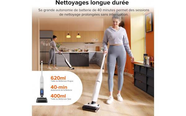 ROBOROCK Flexi Lite - Autonomie jusqu'&agrave; 40 minutes