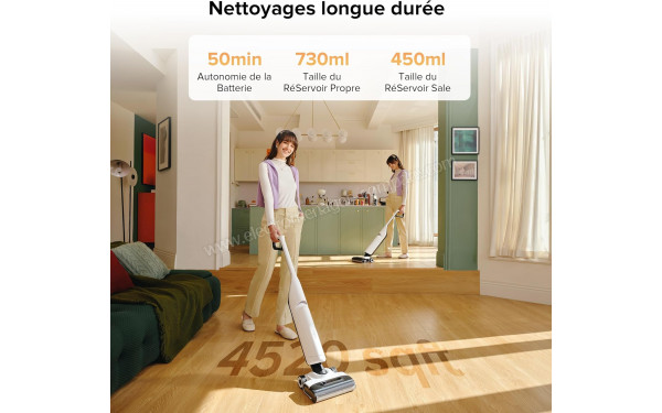 ROBOROCK Flexi Pro - Autonomie jusqu'&agrave; 50 minutes