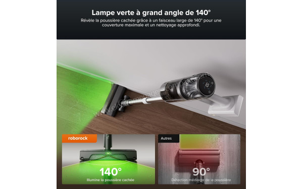 ROBOROCK H60 Hub Pro - Lampe verte &agrave; grand angle de 140&deg;
