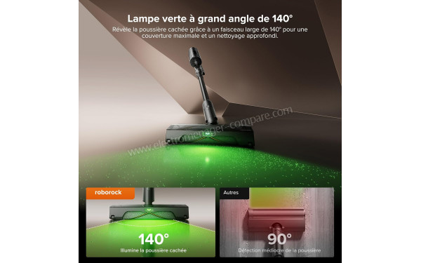 ROBOROCK H60 Hub Ultra - Lampe verte &agrave; grand angle de 140&deg;