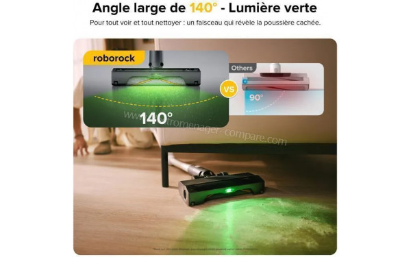 ROBOROCK H60 Pro - Lampe verte &agrave; grand angle de 140&deg;
