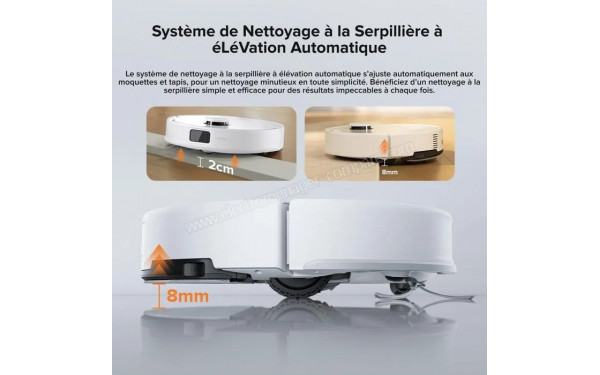 ROBOROCK Q10 PF Blanc - Syst&egrave;me de nettoyage &agrave; la serpilli&egrave;re &agrave; &eacute;l&eacute;vation automatique