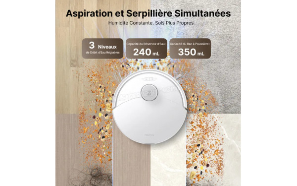 ROBOROCK Q10 PF+ Blanc - Aspiration et lavage simultan&eacute;s