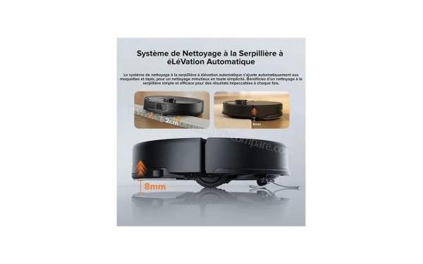 ROBOROCK Q10 PF Noir - Syst&egrave;me de nettoyage &agrave; la serpilli&egrave;re &agrave; &eacute;l&eacute;vation automatique