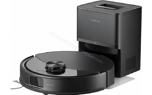 ROBOROCK Q10 PF+ Noir - Vue de 3/4 droite sur la base de chargement