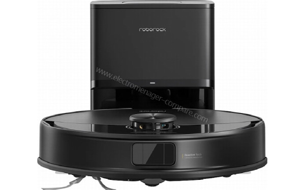 ROBOROCK Q10 PF+ Noir - Vue de face sur la base de chargement