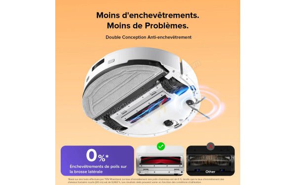 ROBOROCK Q10 S5 Blanc - Technologie anti-enchev&ecirc;trement