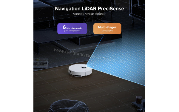 ROBOROCK Q10 S5+ Blanc - Navigation LiDAR PreciSense