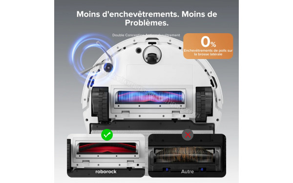 ROBOROCK Q10 S5+ Blanc - Brosse anti-enchev&ecirc;trement