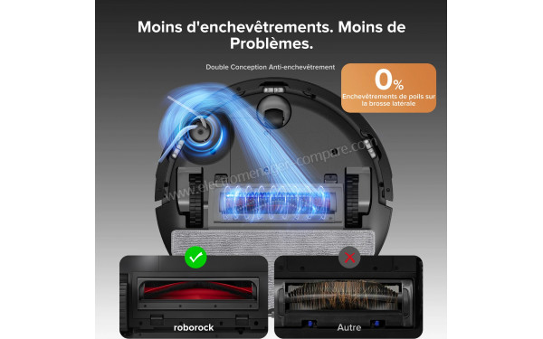 ROBOROCK Q10 S5+ Set Noir - Brosse anti-enchev&ecirc;trement