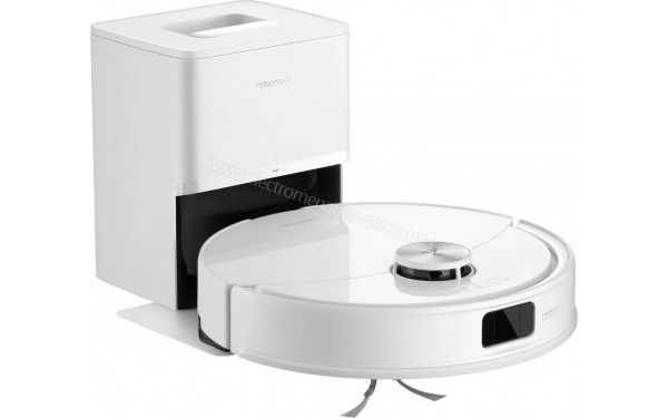 ROBOROCK Q10 VF+ Blanc - Vue de 3/4 gauche sur la station de chargement