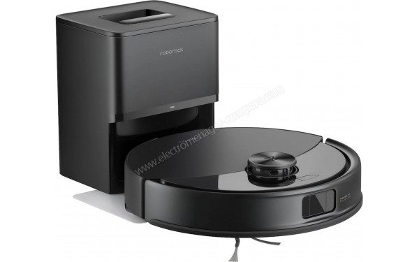 ROBOROCK Q10 VF+ Noir - Vue de 3/4 gauche sur la station de chargement