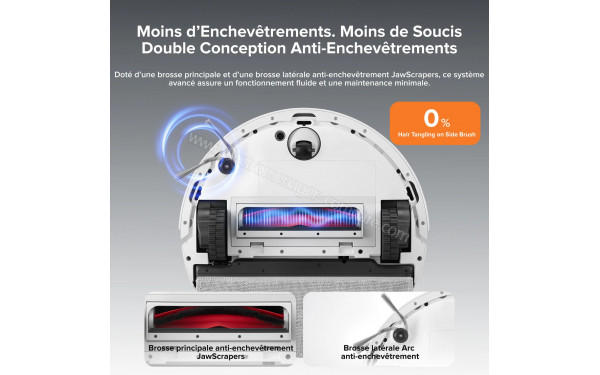 ROBOROCK Q10 X5 Blanc - Technologie anti-enchev&ecirc;trement
