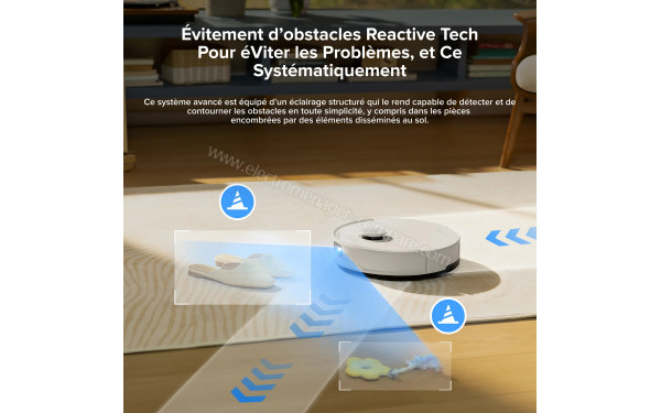 ROBOROCK Q10 X5 Blanc - Evitement d'obstacles Reactive Tech