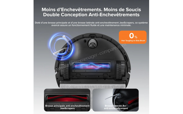 ROBOROCK Q10 X5 Noir - Technologie anti-enchev&ecirc;trement