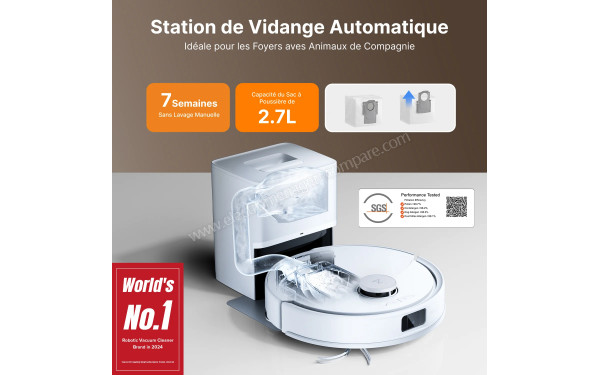 ROBOROCK Q10 X5+ Blanc - Station de vidange automatique