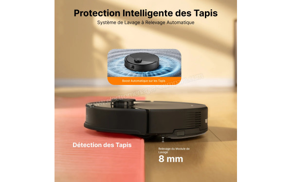 ROBOROCK Q10 X5+ Noir - Protection intelligente des tapis