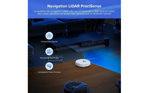 ROBOROCK Q7 BF+ Blanc - Navigation LiDAR PreciSense