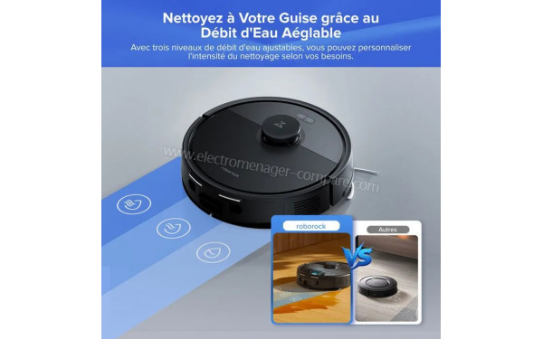 ROBOROCK Q7 BF+ Noir - D&eacute;bit d'eau ajustable