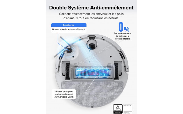 ROBOROCK Q7 L5 Blanc - Double syst&egrave;me anti-emm&ecirc;lement