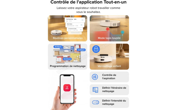 ROBOROCK Q7 L5 Blanc - Application pour smartphones ou tablettes