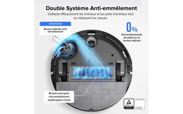 ROBOROCK Q7 L5 Noir - Double syst&egrave;me anti-emm&ecirc;lement