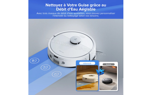ROBOROCK Q7 L5+ Blanc - D&eacute;bit d'eau ajustable